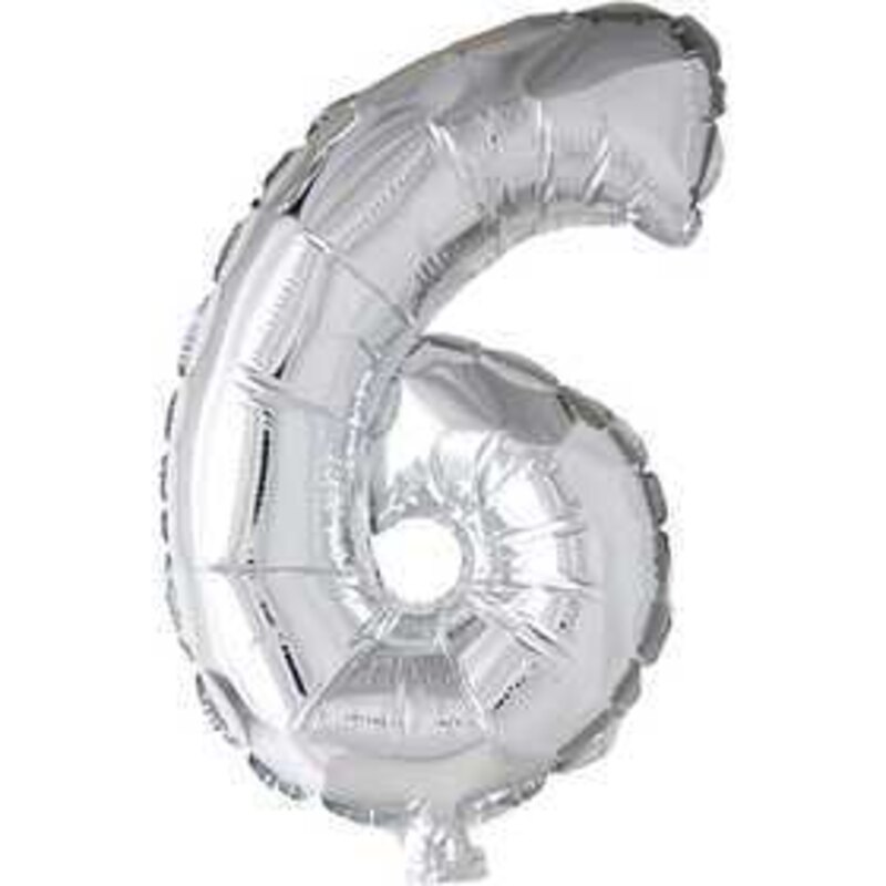 Palloncino alluminio - 6, argento, H: 41 cm, 6, 1pz