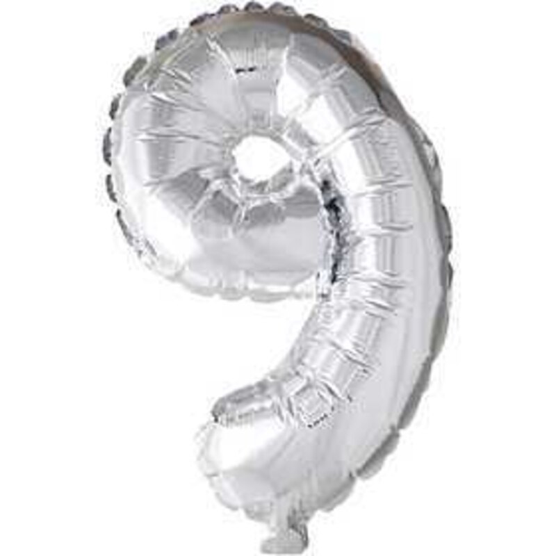 Happy moments Palloncino alluminio - 9, argento, H: 41 cm, 9, 1p