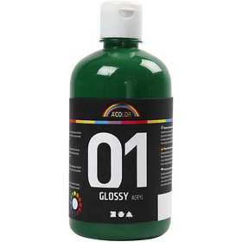 A-Color pittura acrilica, verde scuro, 01 - brillante, 500ml