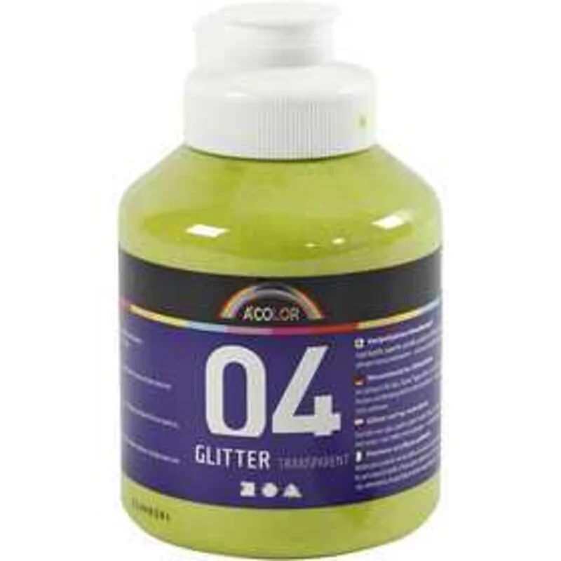 Pittura acrilica A-Color, verde lime, verde lime - glitter, 500ml