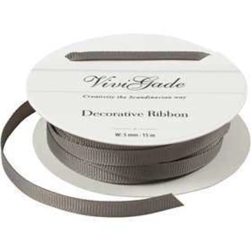 Nastro decorativo, l: 6 mm, grigio, 15m