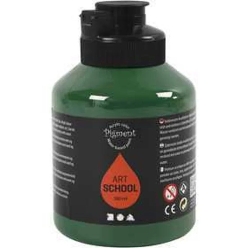 Pittura Pigment Art School, verde scuro, semi-opaque, , 500ml