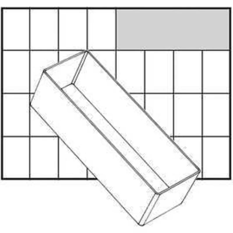 Scatola inserto, misura 157x55 mm, H: 47 mm, Modello A8-2, 1pz