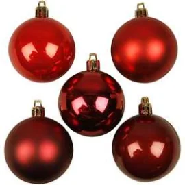 Decorazioni di Natale, diam: 6 cm, armonia rosso, 20pz