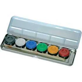 Tavolozza trucco ad acqua, colori asst., 6color