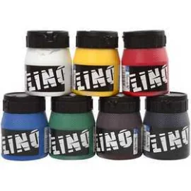 Inchiostro per stampa a blocchi, colori asst., 7x250ml