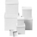 Scatole quadrate, quadrate, misura 7,5+10+13+15+18+20+23 cm, H: 7,5+10+13+15+18+20+23 cm, bianco, 7pz