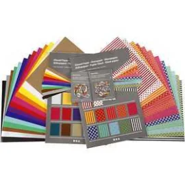 Carta smaltata - Set scolastico, foglio 32x40 cm, 80 g, 1set