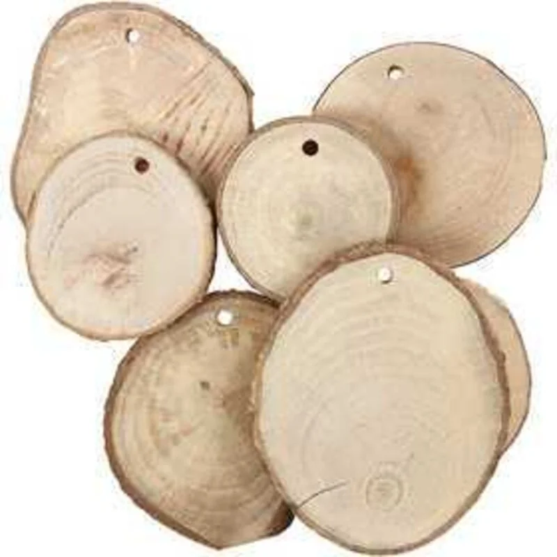 Dischi di legno, diam: 4-7 cm, spess. 5 mm, 25pz