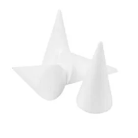 Cono, H: 14,5 cm, diam: 6 cm, bianco, polistirolo, 25pz