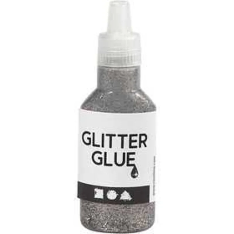 Colla glitter, argento, 25ml