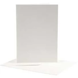 Cartoncini e buste, dim. cartoncino 12,5x17,5 cm, dim. busta 14x19 cm, off-white, 10set