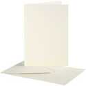 Cartoncini e buste, dim. cartoncino 10,5x15 cm, dim. busta 11,5x16,5 cm, off-white, 10set