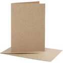 Set biglietti e buste , dim. cartoncino 10,5x15 cm, dim. busta 11,5x16,5 cm, natural, 10set