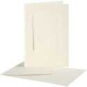 Cartoncino passepartout, dim. cartoncino 10,5x15 cm, dim. busta 11,5x16,5 cm, off-white, rettangolare, 10set, misura buco 6,5x8,