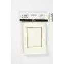 Biglietto con passepartout, dim. cartoncino 10,5x15 cm, dim. busta 11,5x16,5 cm, off-white, rettangolare con bordo oro, 10set, m