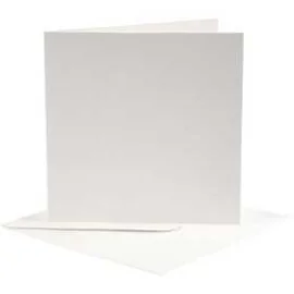 Cartoncini e buste, dim. cartoncino 12,5x12,5 cm, dim. busta 13,5x13,5 cm, off-white, 10set