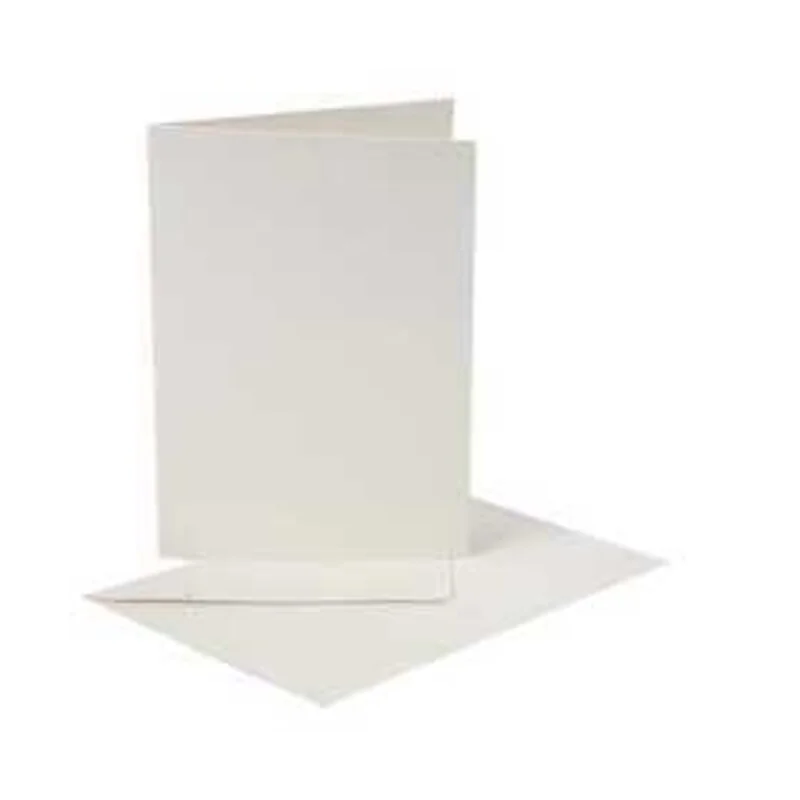 Set biglietti e buste perlati, dim. cartoncino 10,5x15 cm, dim. busta 11,5x16,5 cm, panna, 10set