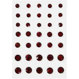 Brillantini, misura 6+8+10 mm, rosso, cono rotondo, 35pz