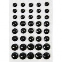 Diamanti sintetici, misura 6+8+10 mm, nero, 40asst.