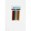 Ricariche stick per colla a caldo, diam: 7 mm, L: 10 cm, verde, oro, argento, rosso, 10pz