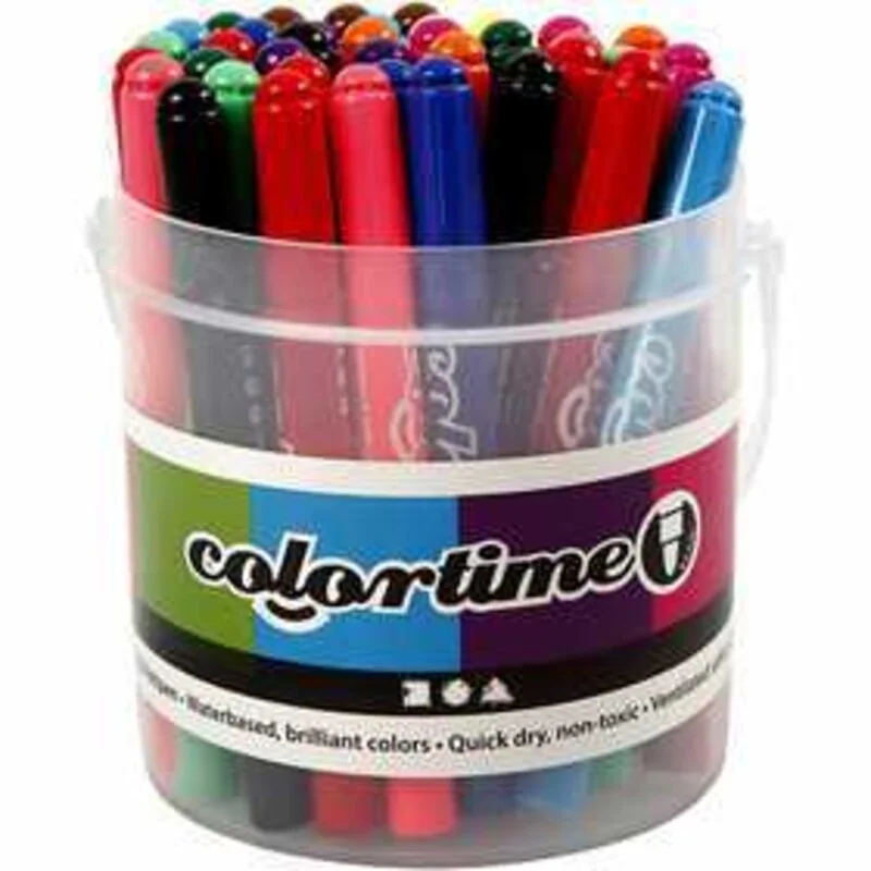 Pennarelli Glitter Colortime, Ampiezza Tratto 4,2 , Colori Asst., 12 pz