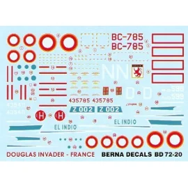 Decalcomania Martin B-26C Invader France (4) BC-785 E.R.P 2/19 Armagnac Tourane 1954 599/N E.R.P.1/32 Armagnac Oran-la-Senia 196