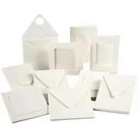 Cartoncino passepartout, misura 12,5x12,5 cm, misura 10,5x15 cm, off-white, 50set