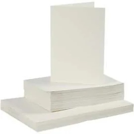 Biglietti e buste, dim. cartoncino 10,5x15 cm, dim. busta 11,5x16,5 cm, avorio, 50set