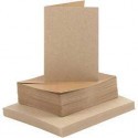 Biglietti e buste, dim. cartoncino 10,5x15 cm, dim. busta 11,5x16,5 cm, natural, 50set