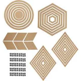 Decorazioni da muro, H: 5,5-29,5 cm, MDF, 10set