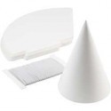 Cono in cartoncino, H: 23 cm, diam: 16,5 cm, bianco, 50pz, 230 g