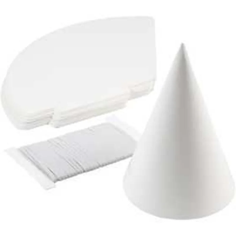 Cono in cartoncino, H: 23 cm, diam: 16,5 cm, bianco, 50pz, 230 g