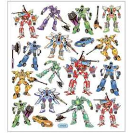 Stickers, foglio 15x16,5 cm, ca. 19 pz, transformers, 1fgl.