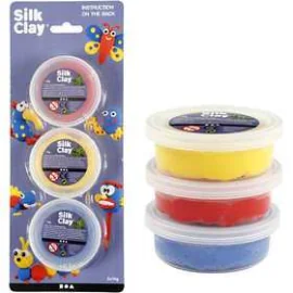 Silk Clay® , blu, giallo, rosso, 3x14g