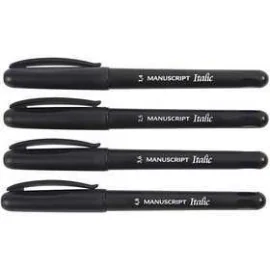 Penna per calligrafia, ampiezza tratto: 1,4+2,5+3,6+4,8 mm, nero, 4asst.