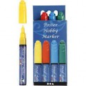 Poster Hobby Marker, ampiezza tratto: 3 mm, blu, verde, giallo, rosso, 4pz