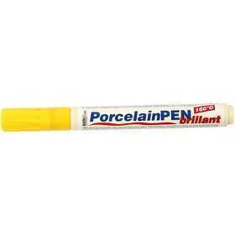 Penna per vetro e porcellana, ampiezza tratto: 2-4 mm, giallo, opaco, 1pz