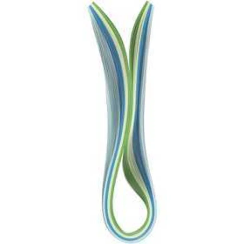 Strisce quilling, l: 5 mm, L: 78 cm, blu, turchese, verde, verde lime, 100pz, 120 g