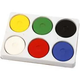 Palette acquerelli, diam: 57 mm, H: 19 mm, colori primari, 1set