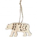 Ornamento, orso polare, H: 4,5 cm, l: 7,5 cm, compensato, 4pz, P 0,5 cm