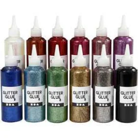 Colla glitter, colori asst., 12x118ml