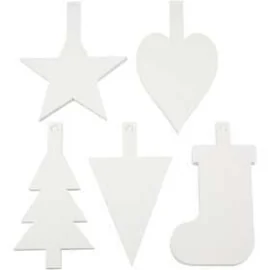 Decorazioni di Natale, H: 23,5-26,5 cm, l: 15,5-20,5 cm, bianco, 100pz, 400 g