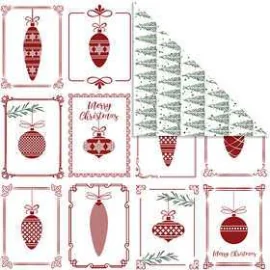 Carta design, foglio 30,5x30,5 cm, 180 g, sfere natalizie e alberi di Natale, 5fgl.