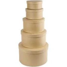 Cappelliere rotonde, diam: 16,5+18,5+24+28,5+35,5 cm, H: 8+10+13+15+19 cm, 5pz