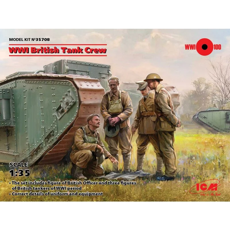 WWI British Tank Crew (4 cifre) (100% nuovi stampi)