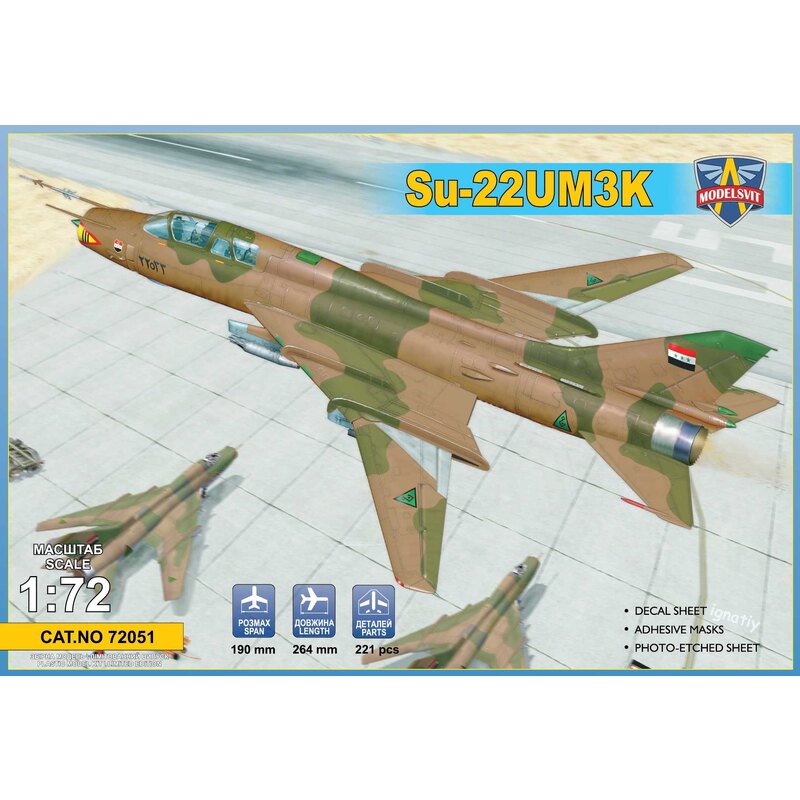 Sukhoi Su-22UM3K addestratore avanzato a due posti (versione per esportazione) Il kit include: & bullet; 221 parti; & bullet;Fog