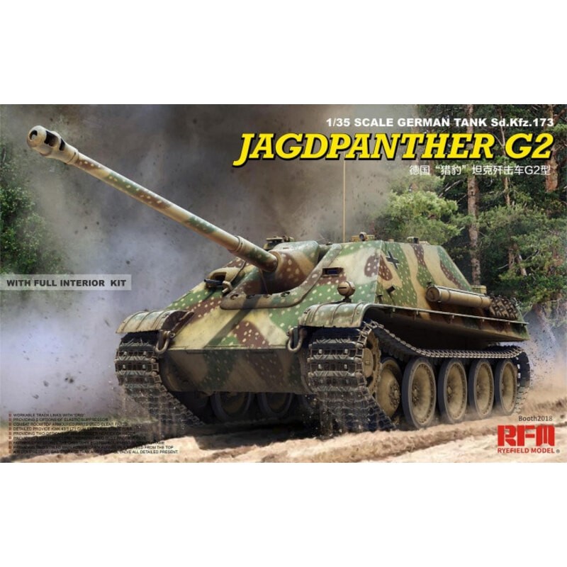 Jagdpanther Ausf.G2 con interni completi e collegamenti tracciabili praticabili