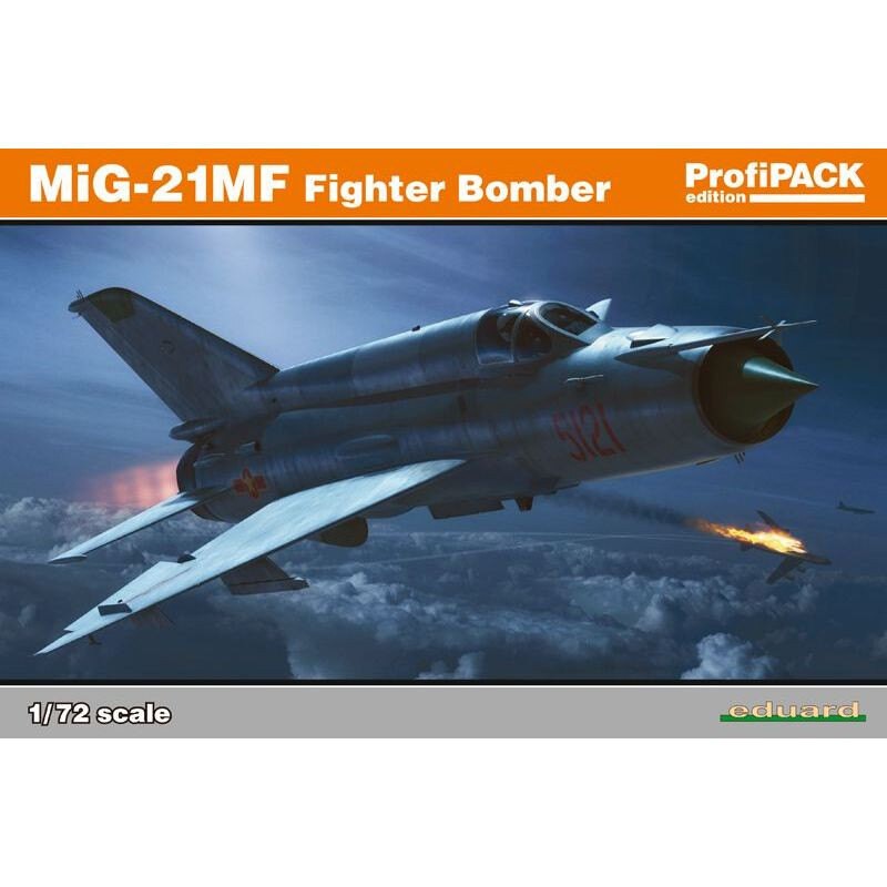 Mikoyan MiG-21MF Fighter-Bomber ProfiPack edizione del kit in scala 1/72 del jet da guerra Cold War MiG-21MF. - parti in plastic