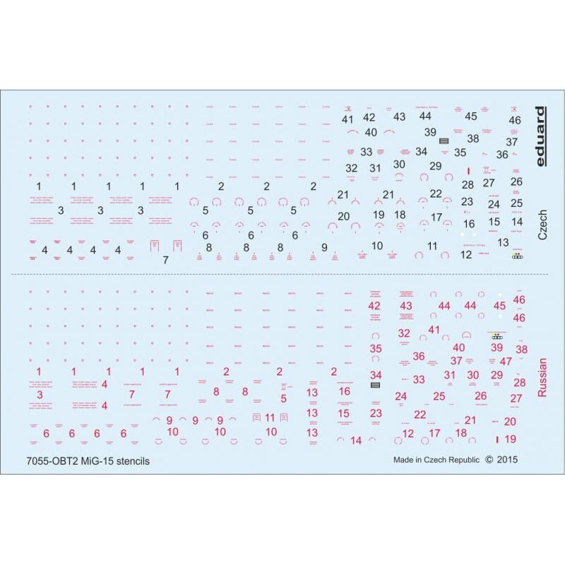MiG-15 / MiG-15bis stencil